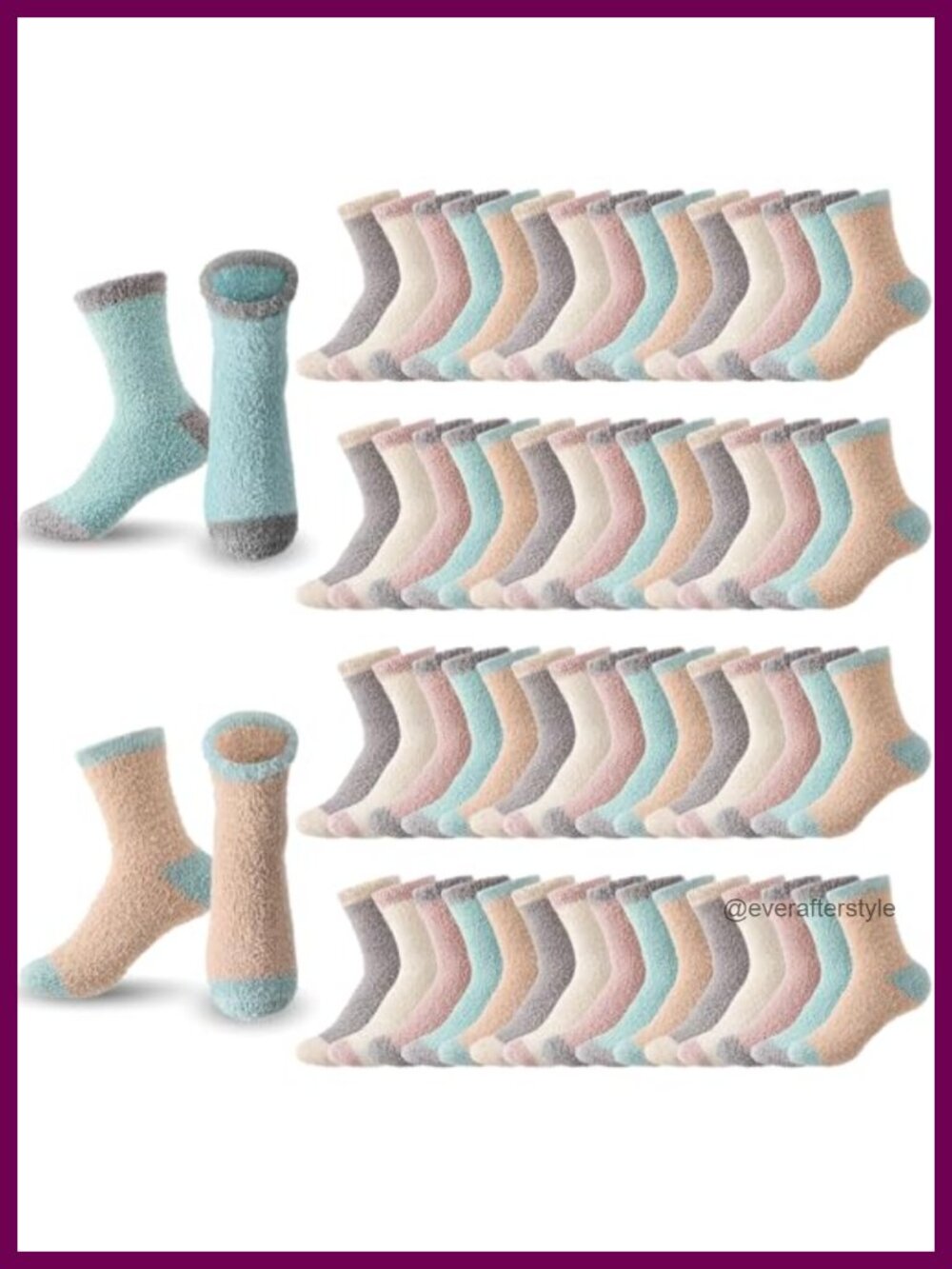40 Pairs Fuzzy Socks Women Cozy Fluffy Warm Slipper Socks Polyester